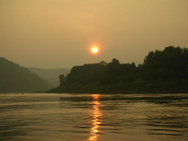 Sun sets on the Mekong