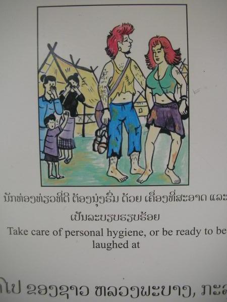 One of the few 'Tourist' signs in Laos