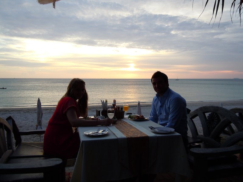 Lovely meal on beach front