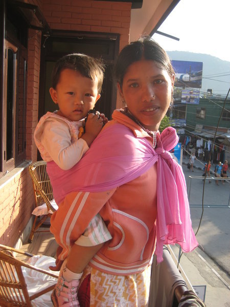 A lady and her daughter in Pokhara