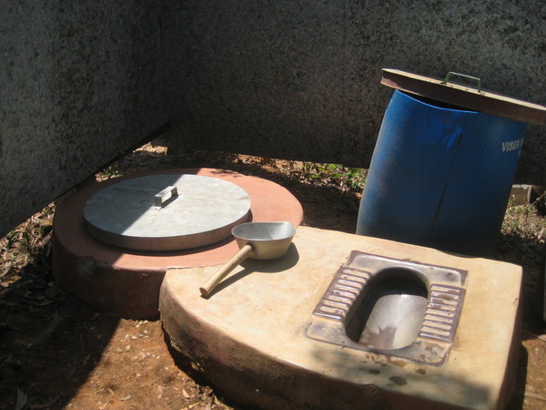 the outdoor toilet