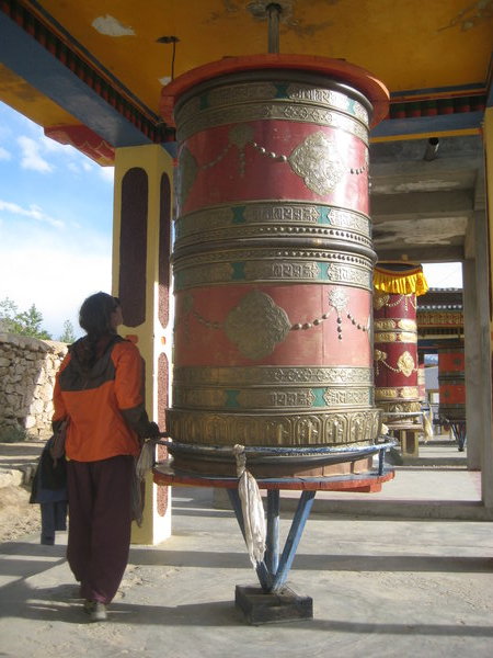 gigantic Buddhist prayer wheel