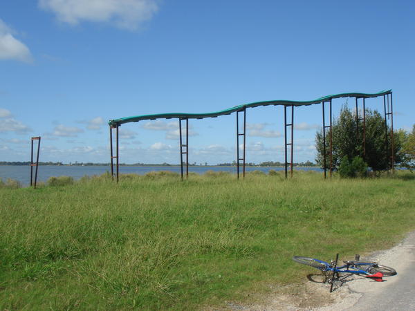On our cycle ride round the lake.. perhaps 50 years ago there was a water park here...? 