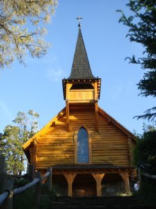 Beautiful wooden church in Llao Llao village 
