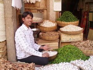 Garlic seller