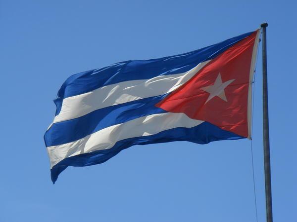 Flying the Cuba flag