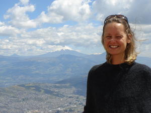 K and volcano overlooking Quito