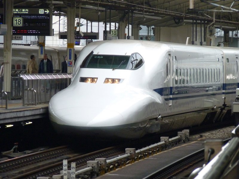 Shinkansen (Bullet train) arriving