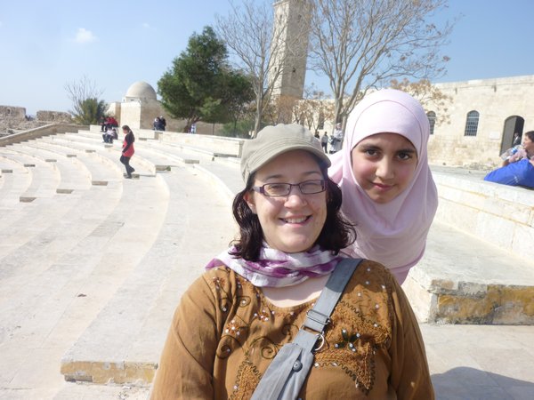 Me and Headscarved Aleppo citadel Girl