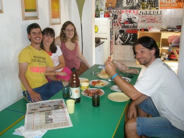 Great Mates at the 'Green Studio Hostel' in Belgrade, where I worked in 2008
