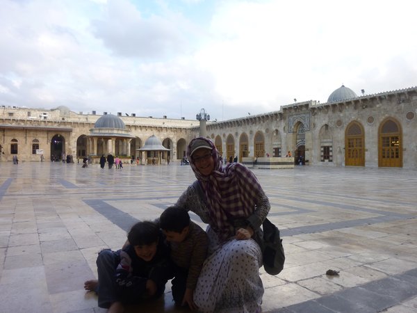 Me and 2 boys at Aleppine Grand Mosque