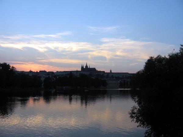 River, Castle, Sunset