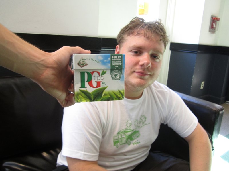 James arrives with PG tips!
