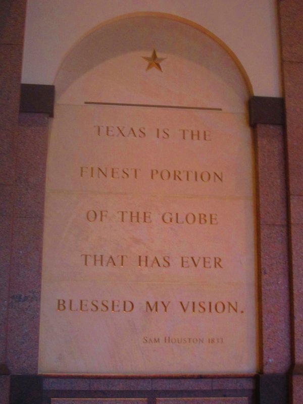 Museum plaque loving Texas