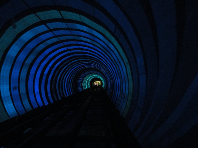 Light show in Bund River tunnel