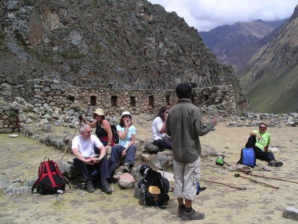 Our Guide talking to us about some inca ruins