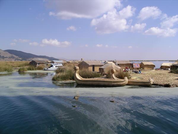 One of the floating Uros Islands