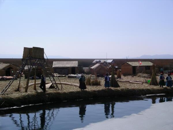 Uros people on the first island we visited