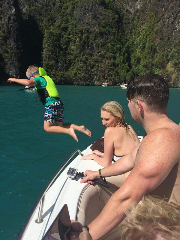 Mitchell Jumping off the boat