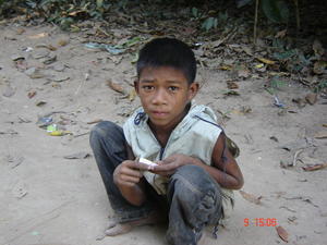 Begging Kid at Preah Khan