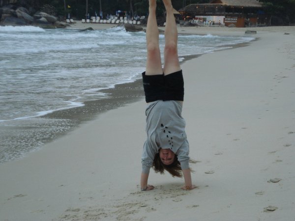 SO happy to be off that boat we are doing handstands!