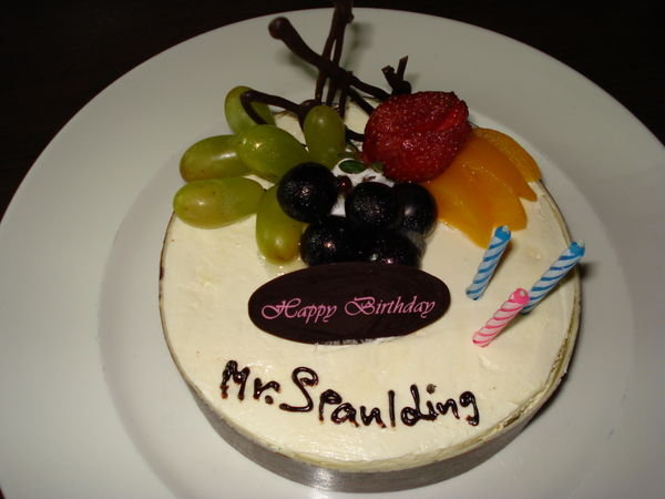 Mr Spaulding?! What the! My birthday cake that awaited me at the Holiday Inn!