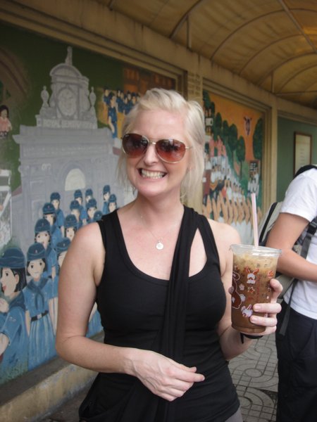 Drinking Iced Coffee Thai Style