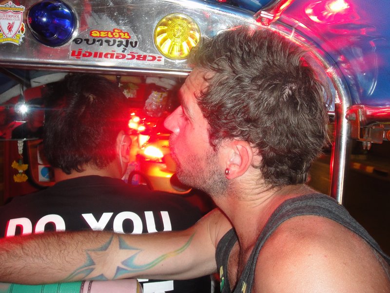 Mick trying to kiss tuktuk driver!