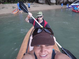 Look at us kayaking with the expert!