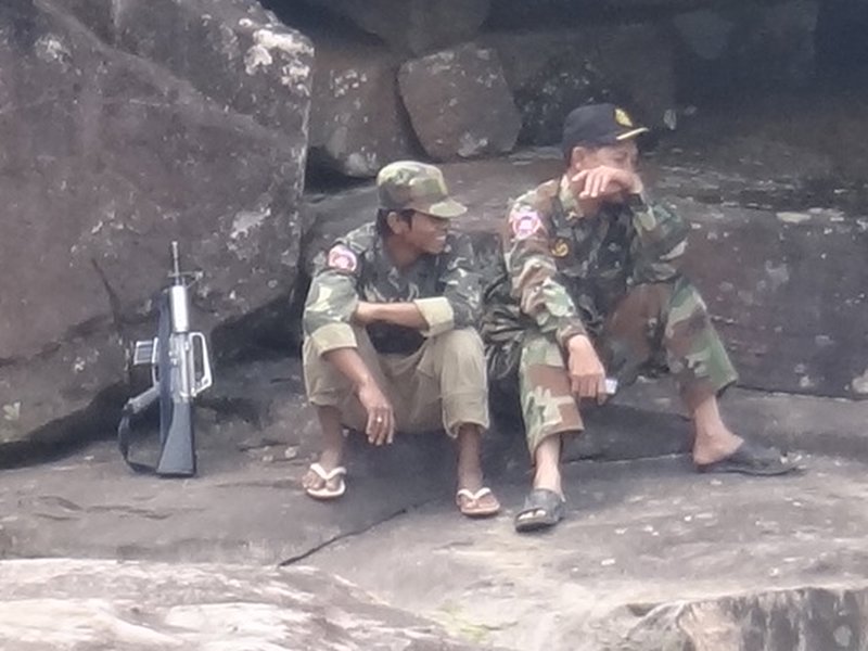 Local soldiers having a rest.. 