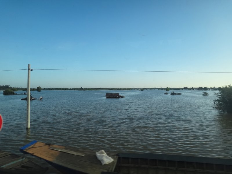 Extensive flooding coming into Siem Reap