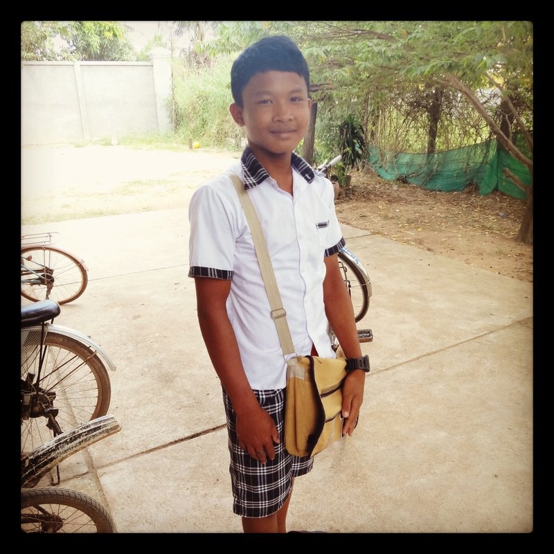 Kai in his school uniform
