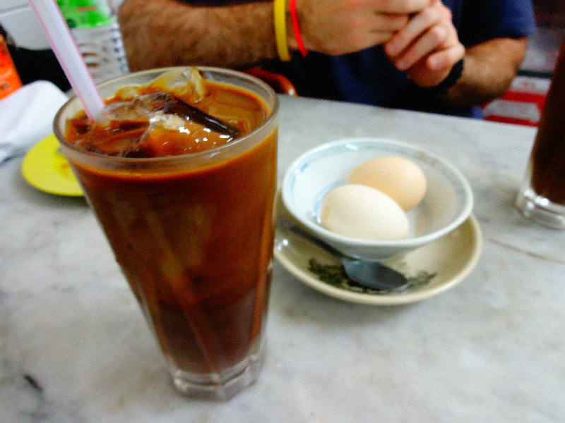Iced Coffee and Eggs for Breakfast at Yut Kee