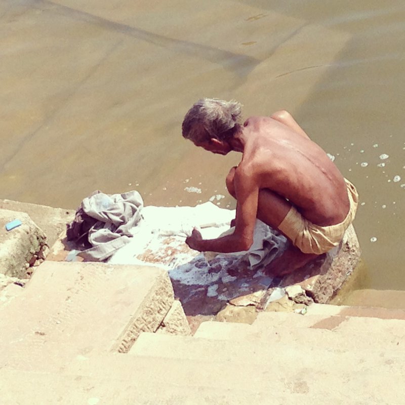 Washing clothes at the Ghats