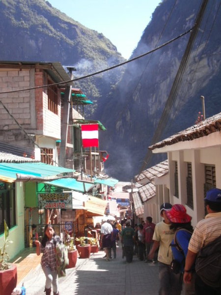 In the narrow streets of Aguas Calientes.