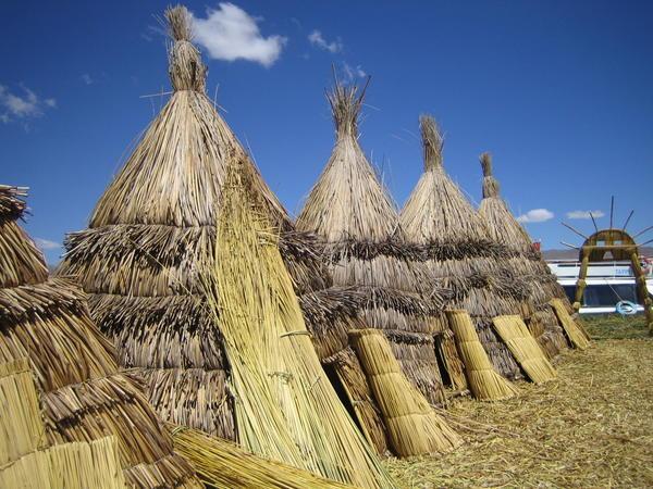 a straw hut