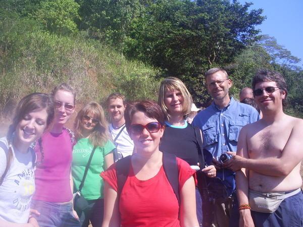 Our group before our boat trip under the falls!