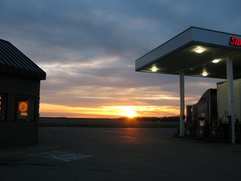 Sunset at the Gas Station