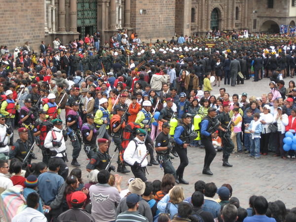 One of the many Sunday parades in Cusco