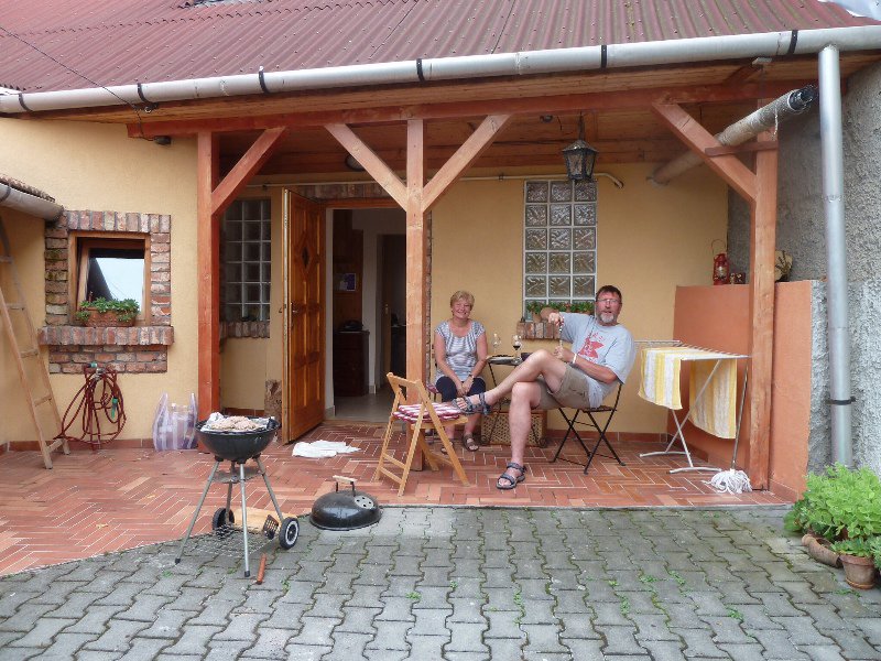 BBQing at the AirBnB place in Eger