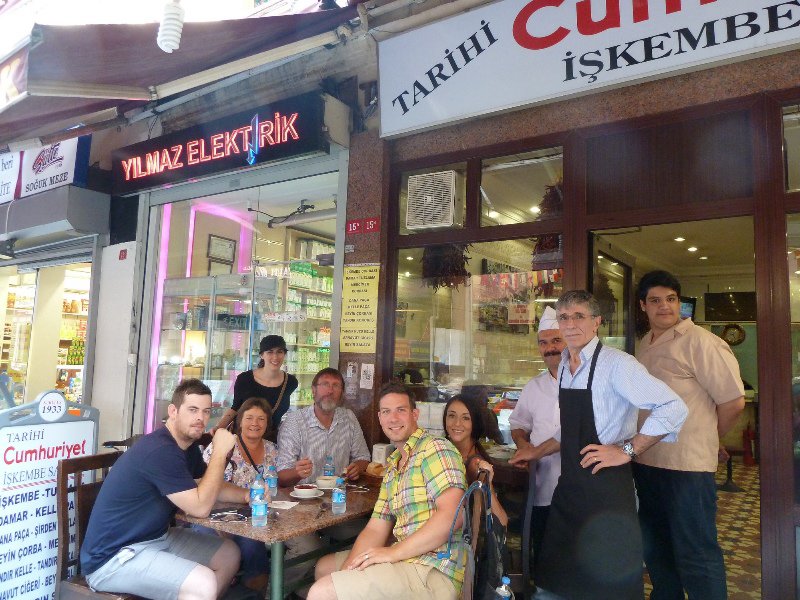 The tour group at the Tripe Soup restaurant
