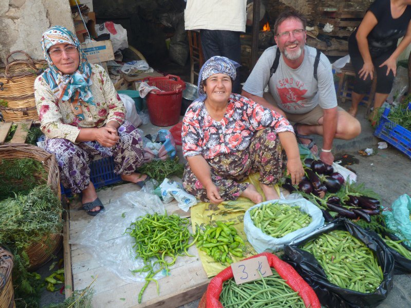 Ladies at Tire selling their garden produce