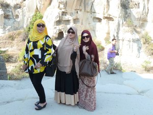 Indonesian girls posing at the Goreme Open Air Museum