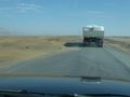 Drifting sand on the road across the West Karakoram desert