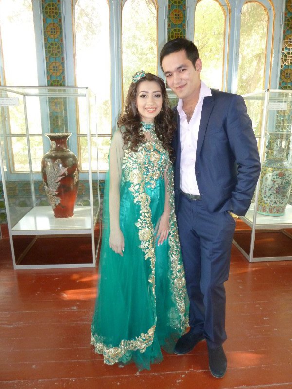 A wedding couple at the Emir's summer palace