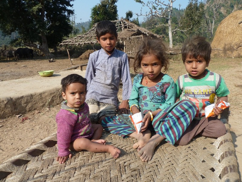 Children at the Van Gujjar village