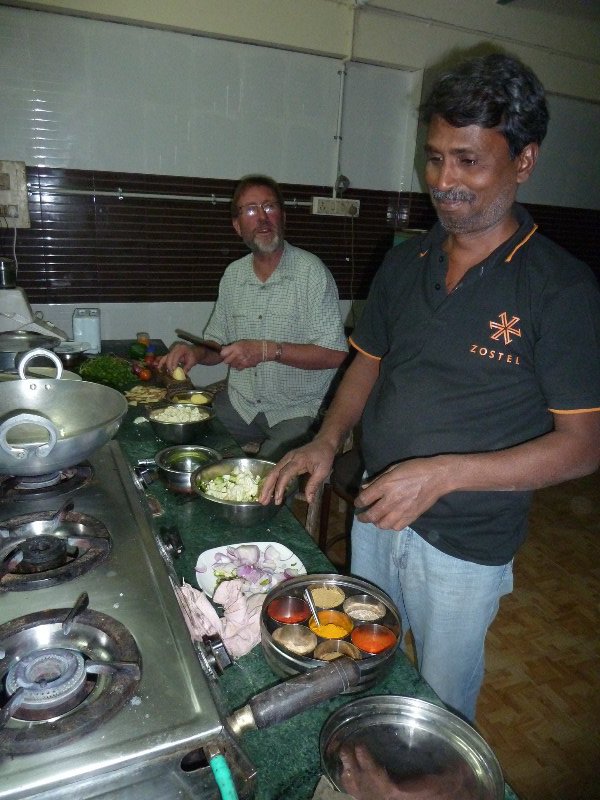 Opi in full flow in the Zostel Varanasi kitchen