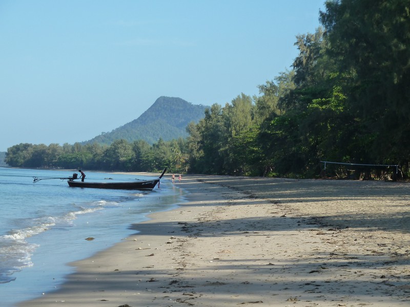 The view North from the beach with Mount Pu in the distance