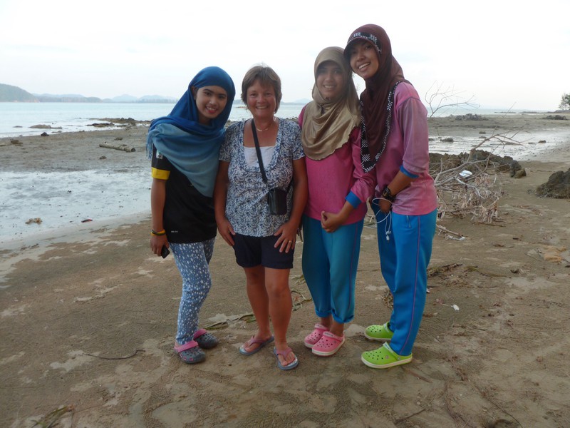 Jane with some local Muslim teenagers