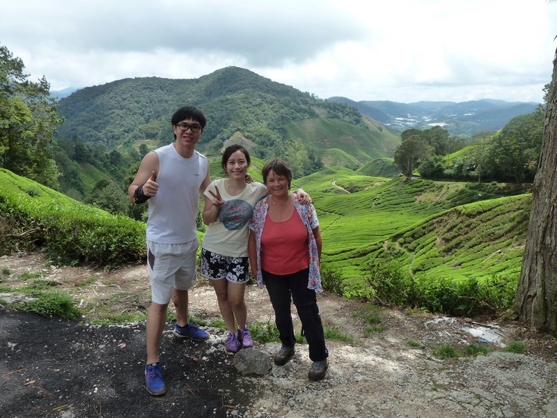 With LT and Vyni above the Boh tea estate